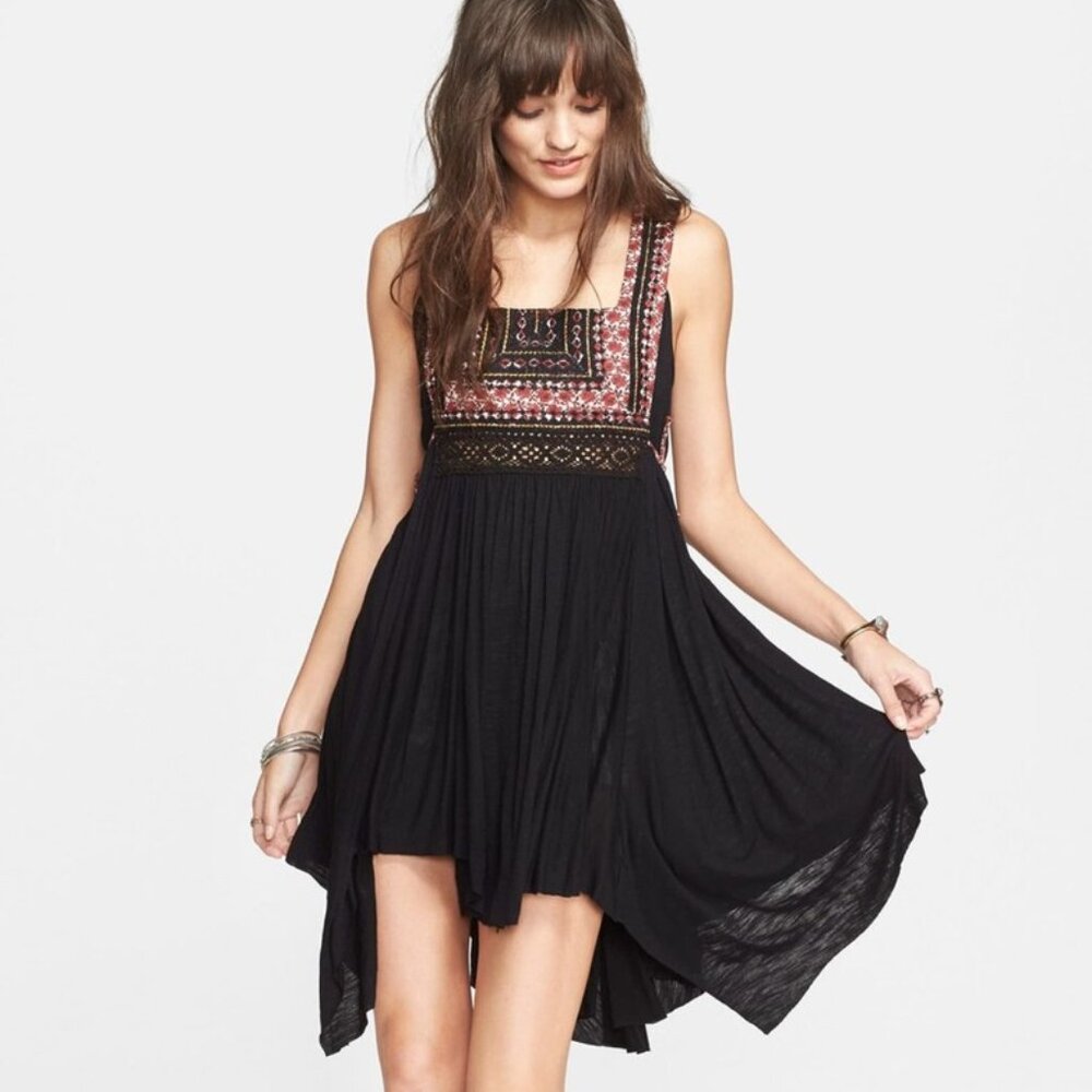 Free People A Night in Delhi Asymmetrical Hem Side Tie Tunic